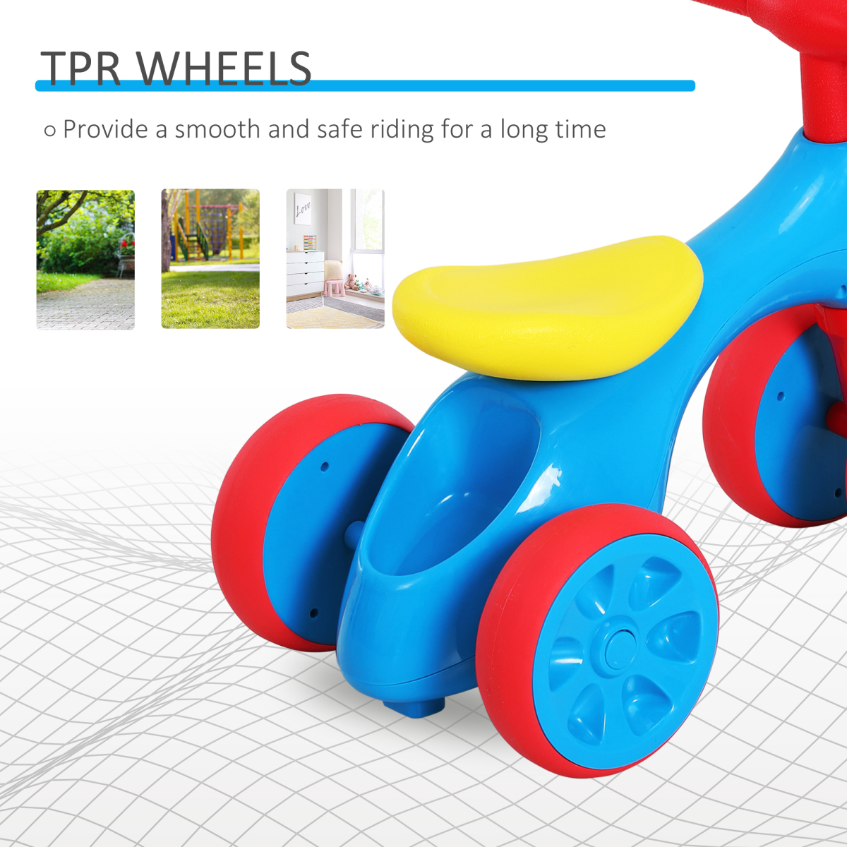 Colorful Baby Balance Bike with Storage Bin