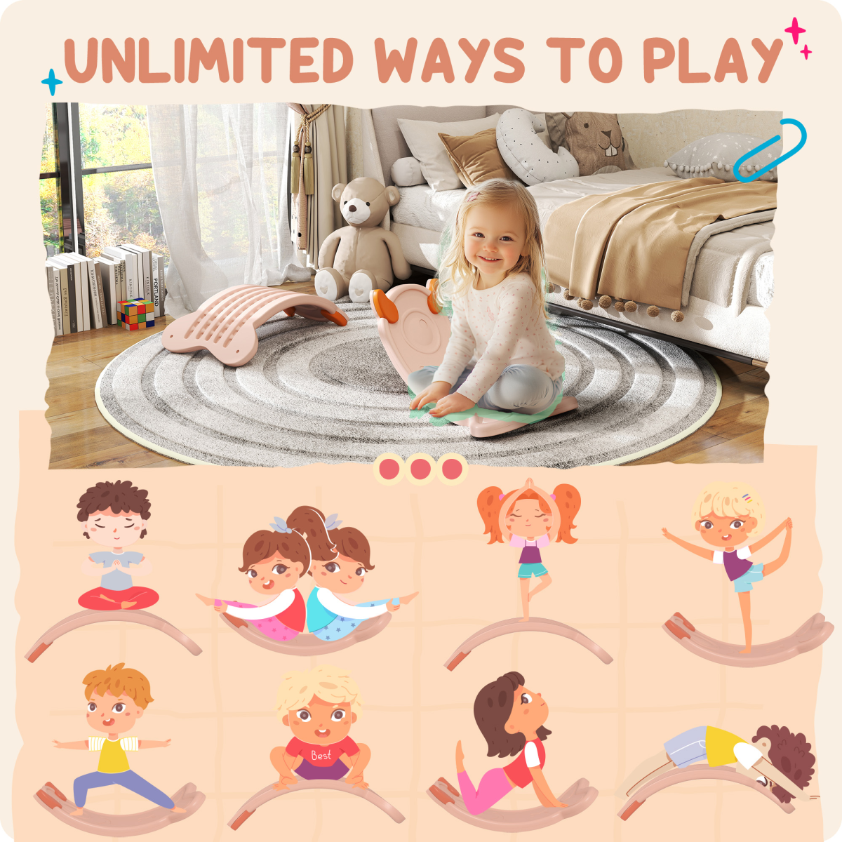 AIYAPLAY Kids Balance Board - Pink