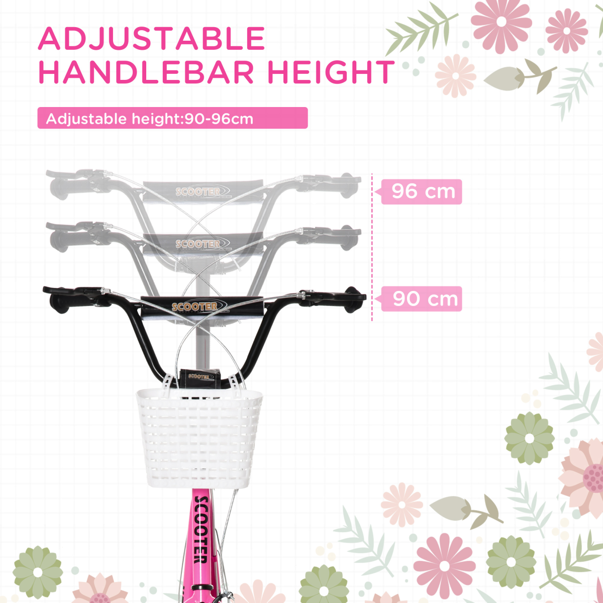 Adjustable Kids Kick Scooter with Dual Braking