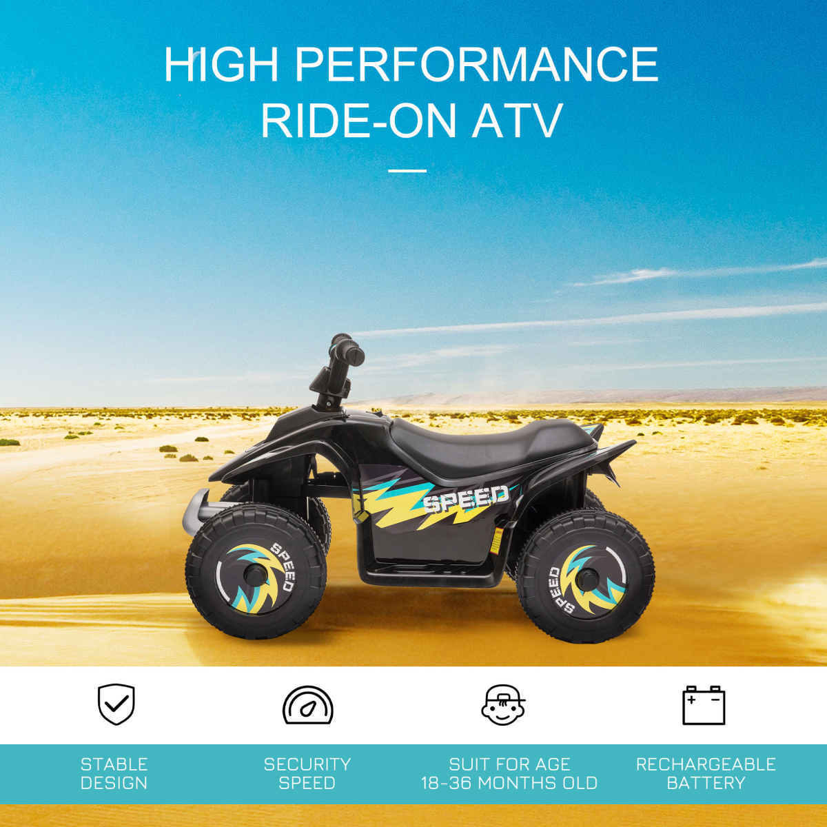 Rev Up Fun: 6V Electric Ride-On Car for Toddlers - Black Adventure Awaits!