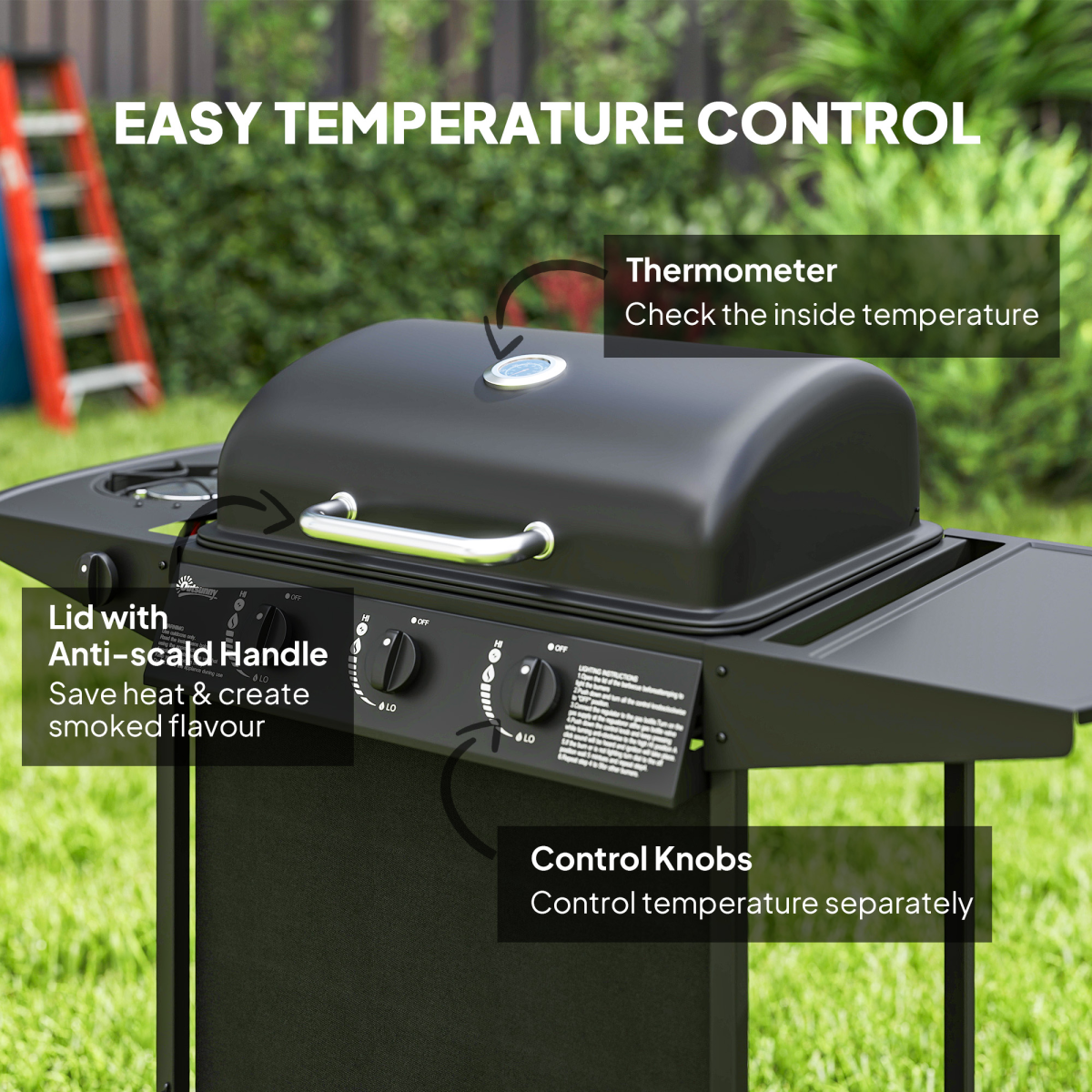 4-Burner Portable Gas BBQ Grill