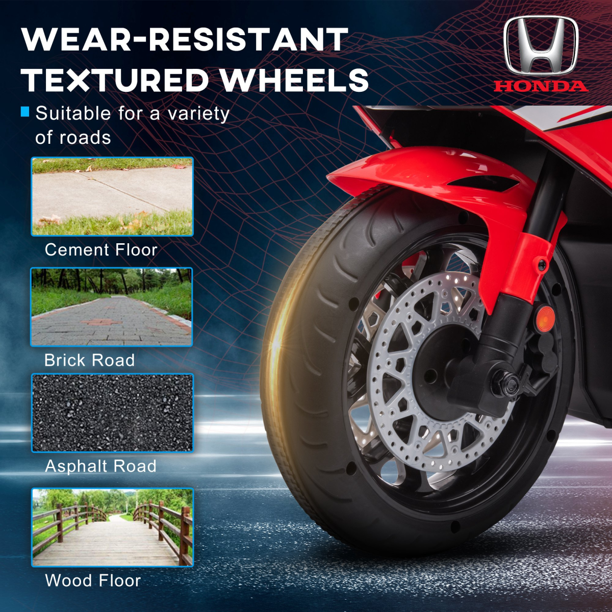 Honda 6V Kids Electric Motorbike Ride-On for Ages 3-5 - Red