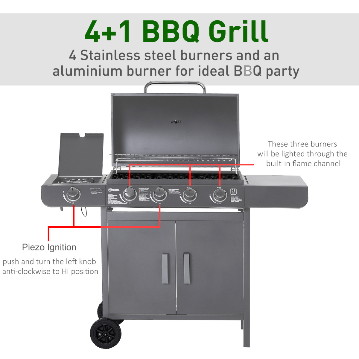 4-Burner Stainless Steel Gas BBQ Grill