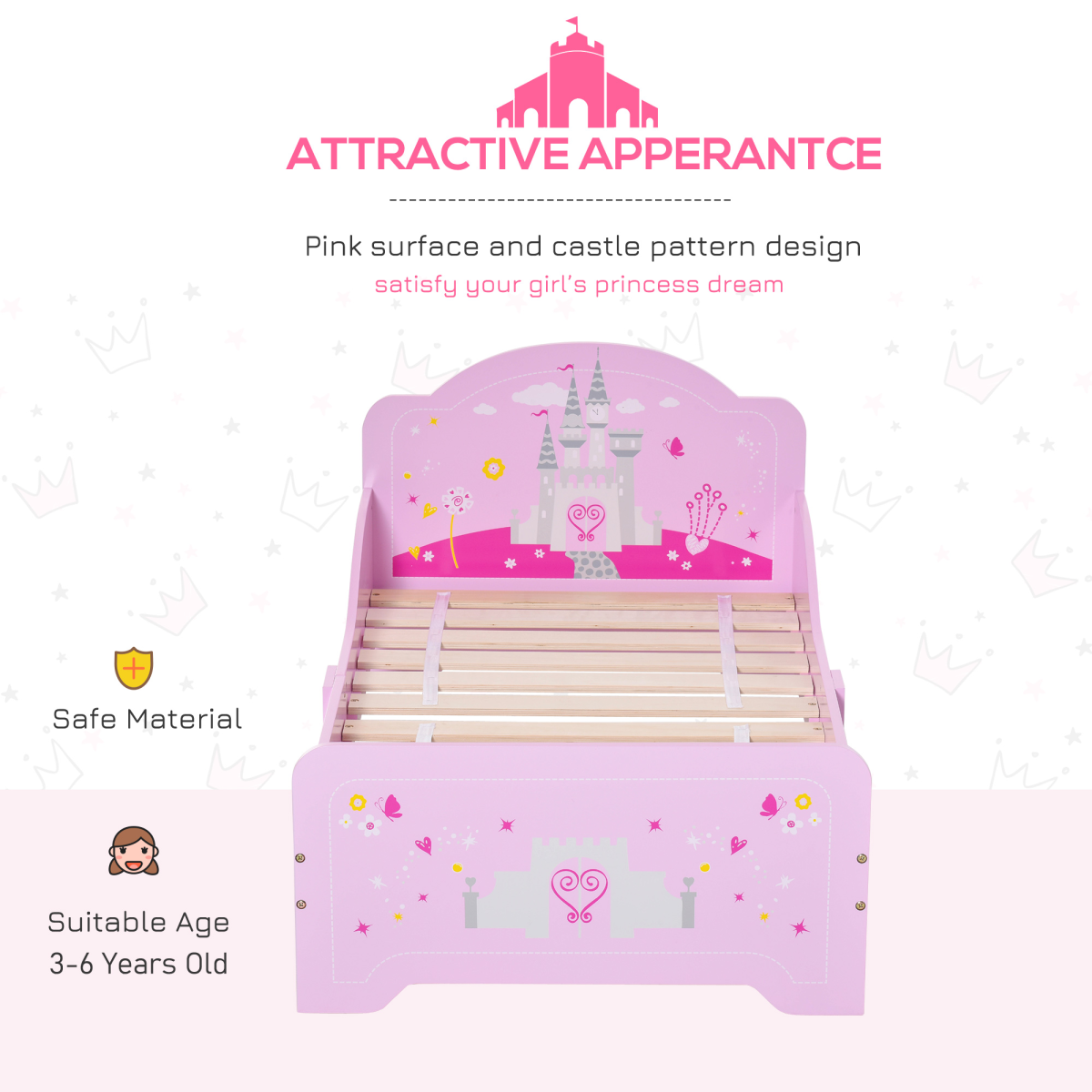 Enchanting Pink Princess Castle Bed for Kids