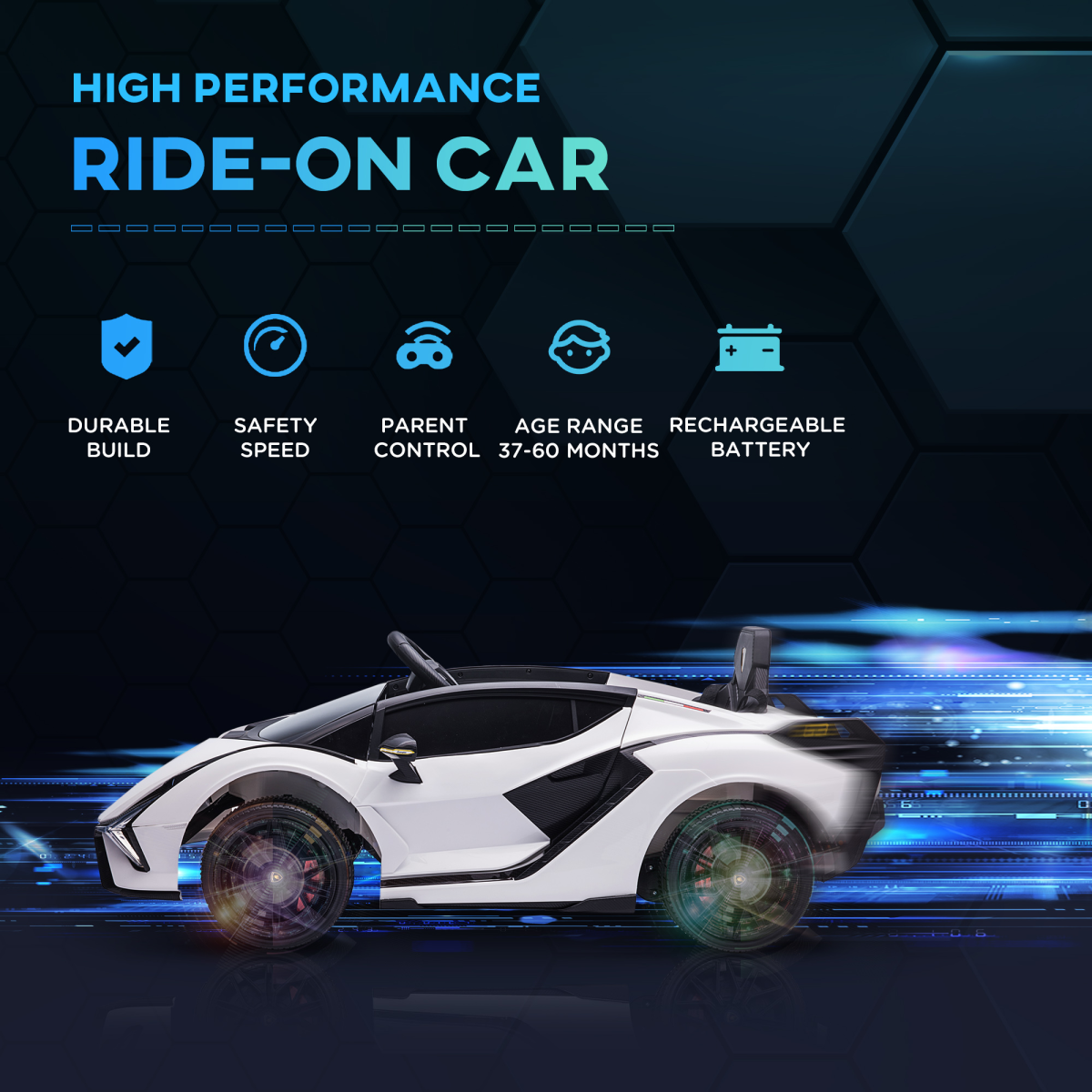 Lamborghini SIAN 12V Kids Electric Ride On Car Toy w/ Remote Control