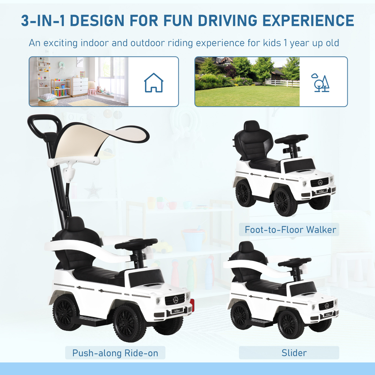 Mercedes Benz G350 Kids Ride-On Slider Stroller
