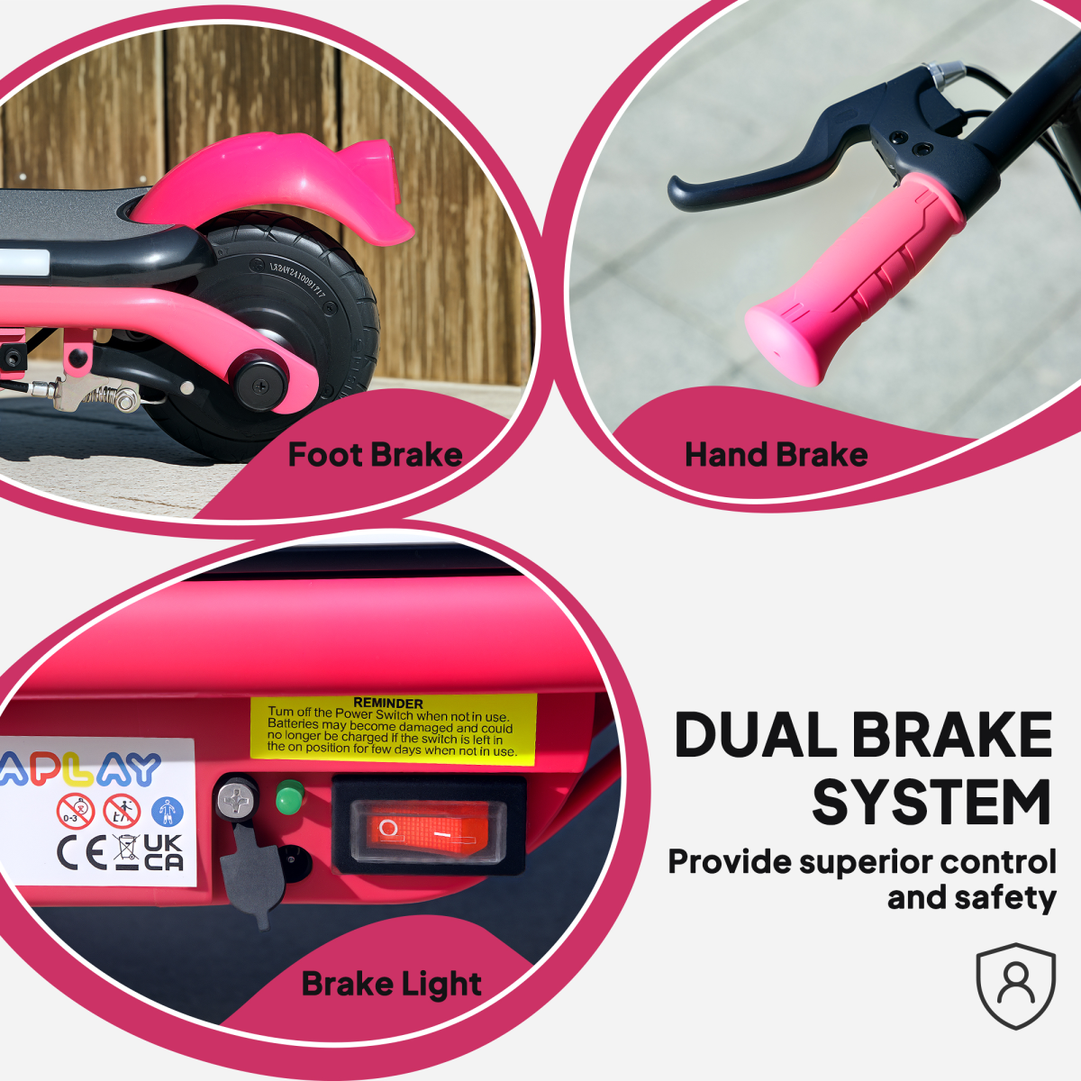 AIYAPLAY Youth Electric Scooter with Dual Brakes & Colorful Lights