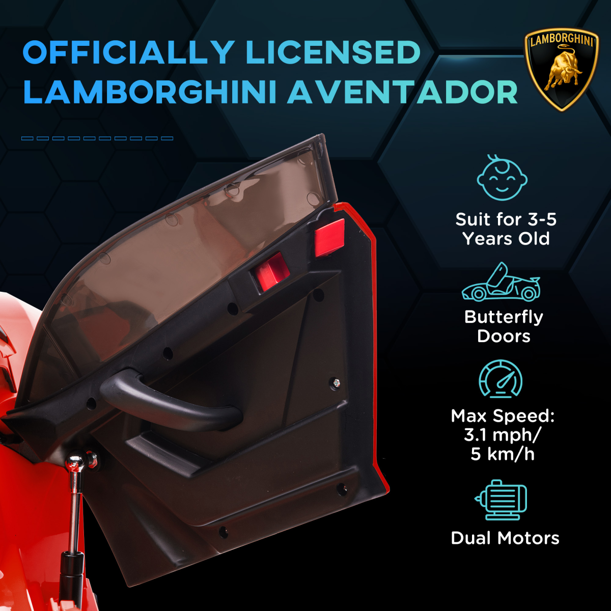 Rev Up Adventure: Lamborghini Aventador 12V Kids Electric Ride-On Car