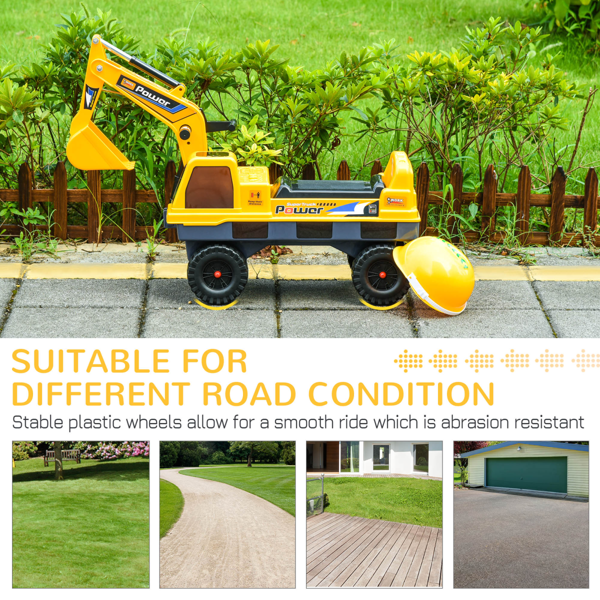 Yellow Excavator Digger Toy for Kids 2-3 Years