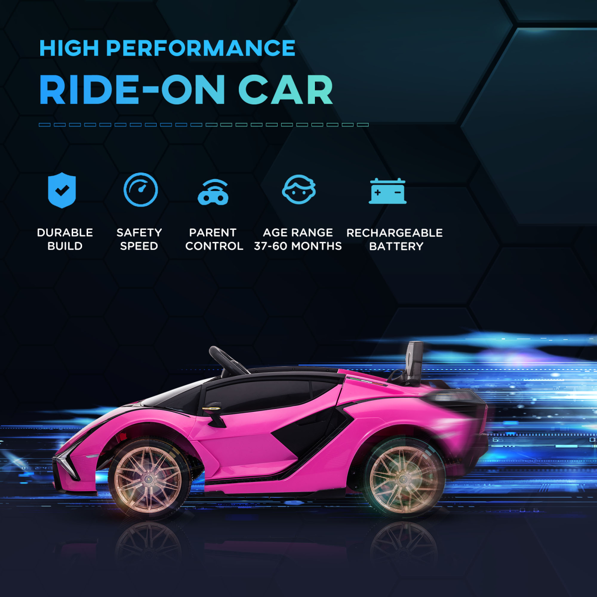 Lamborghini SIAN 12V Kids Electric Ride-On Car w/ Remote Control
