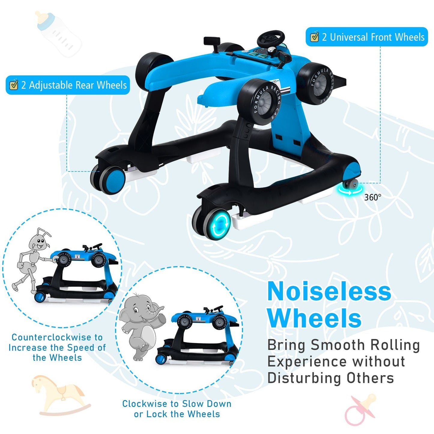 Versatile 4-In-1 Baby Push Walker
