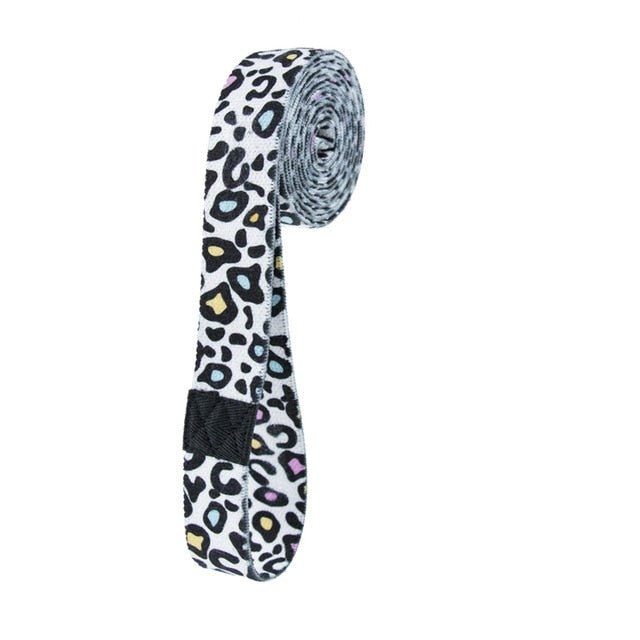 5-15lbs Long Resistance Band - Colourful Leopard Print