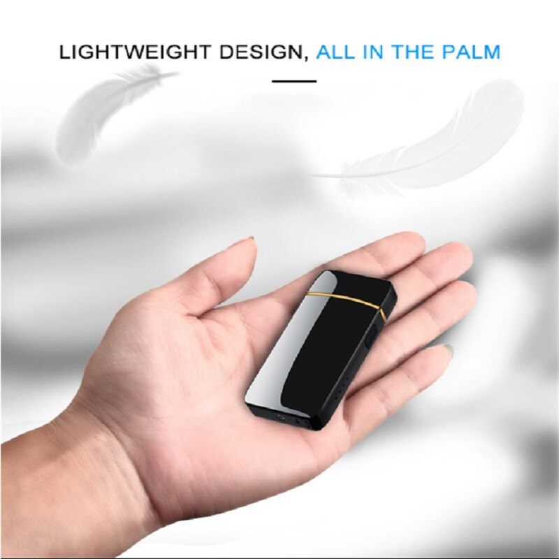 Electric Rechargeable Cigarette Lighter : Windproof Metal Portable Lighter USB