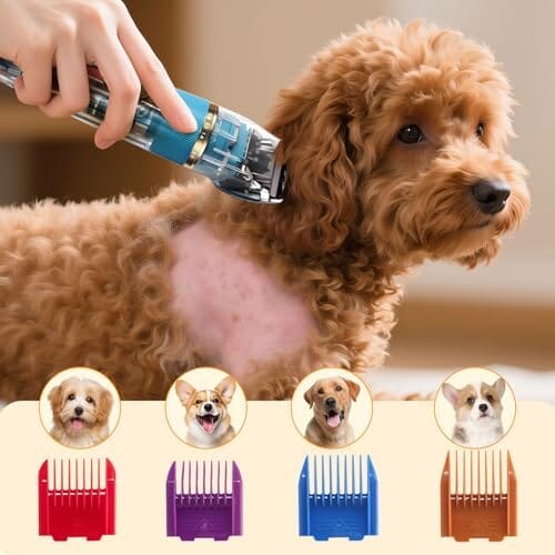 50dB Low Noise Cordless Pet Thick Coats Trimmer with Titanium