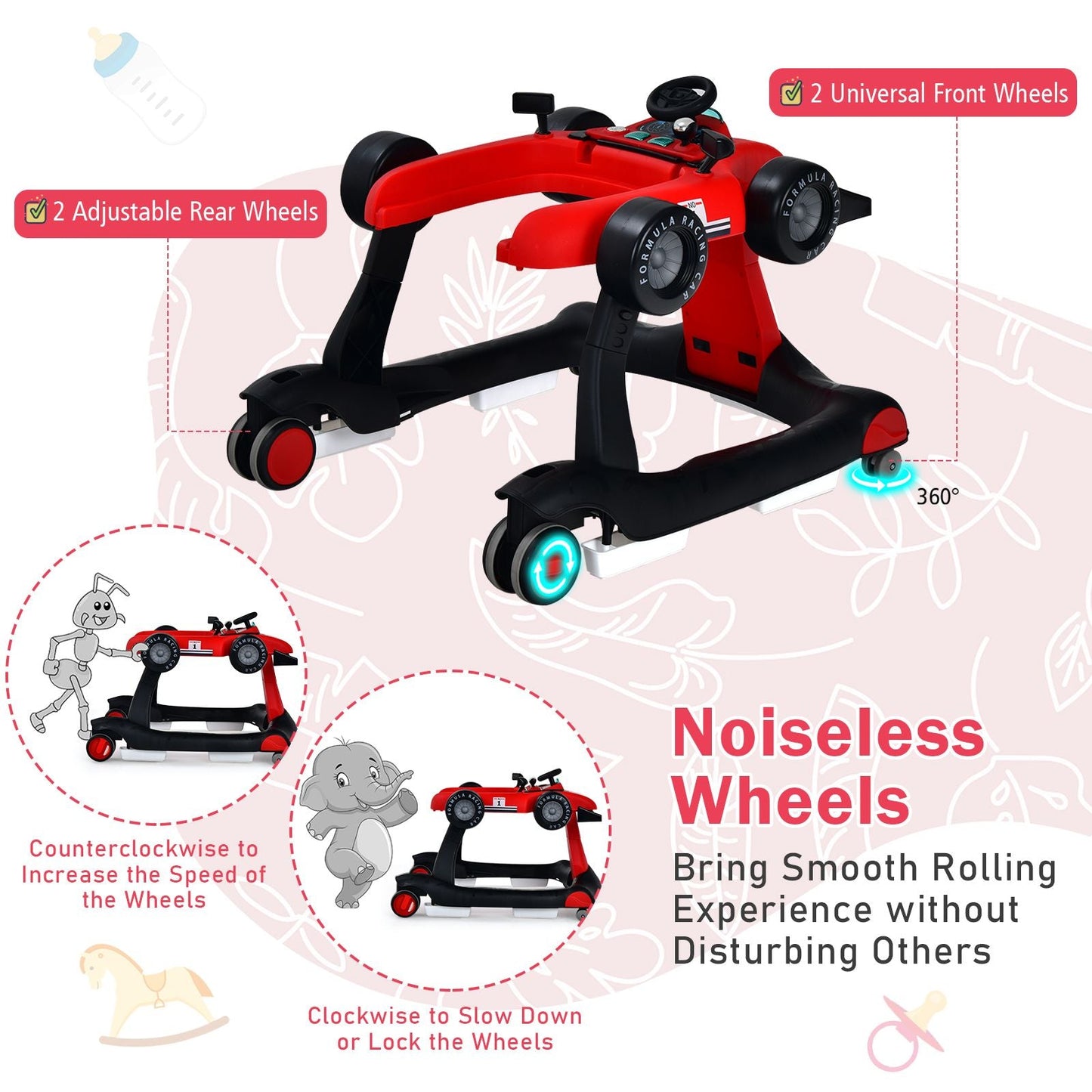 Versatile 4-In-1 Baby Push Walker