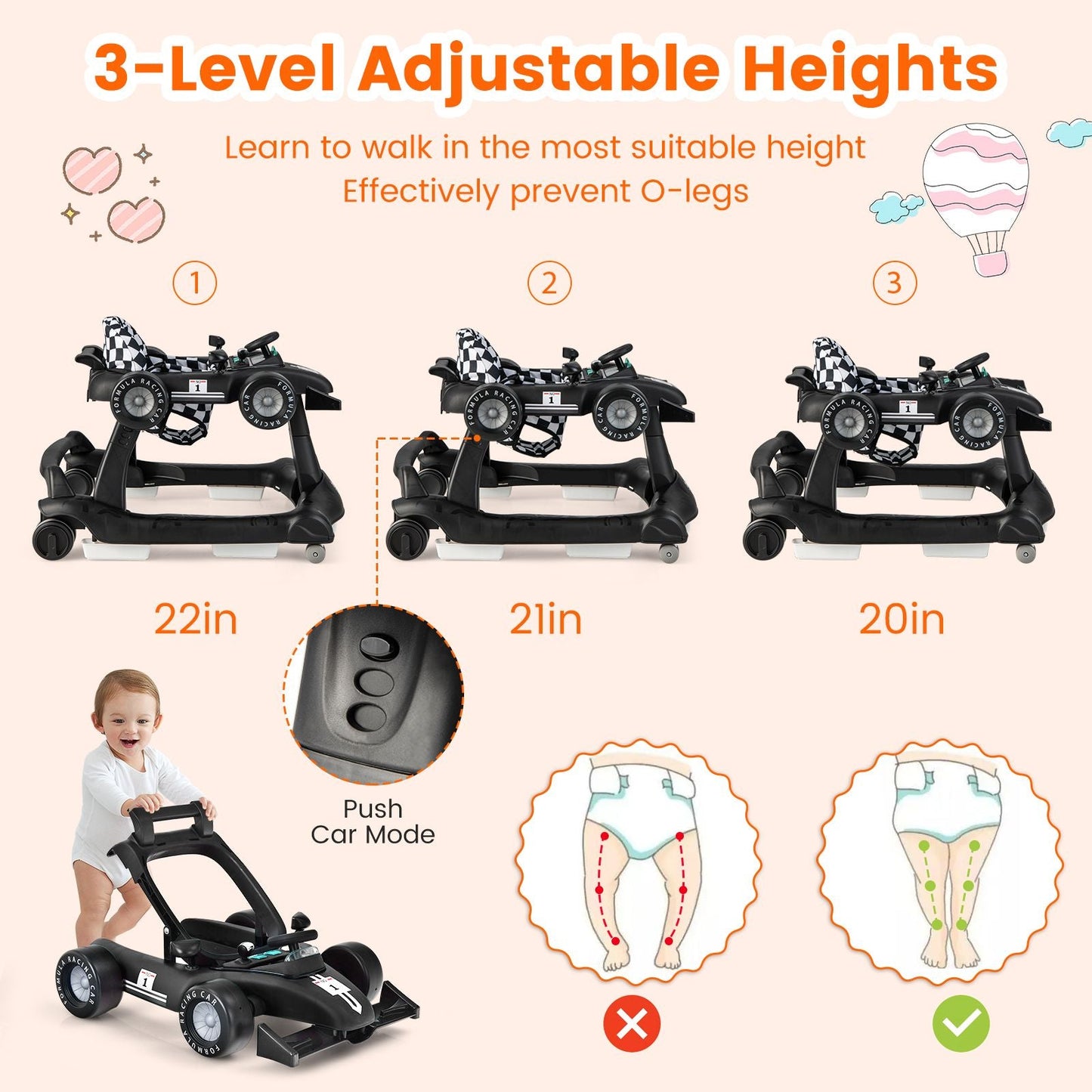 Versatile 4-In-1 Baby Push Walker