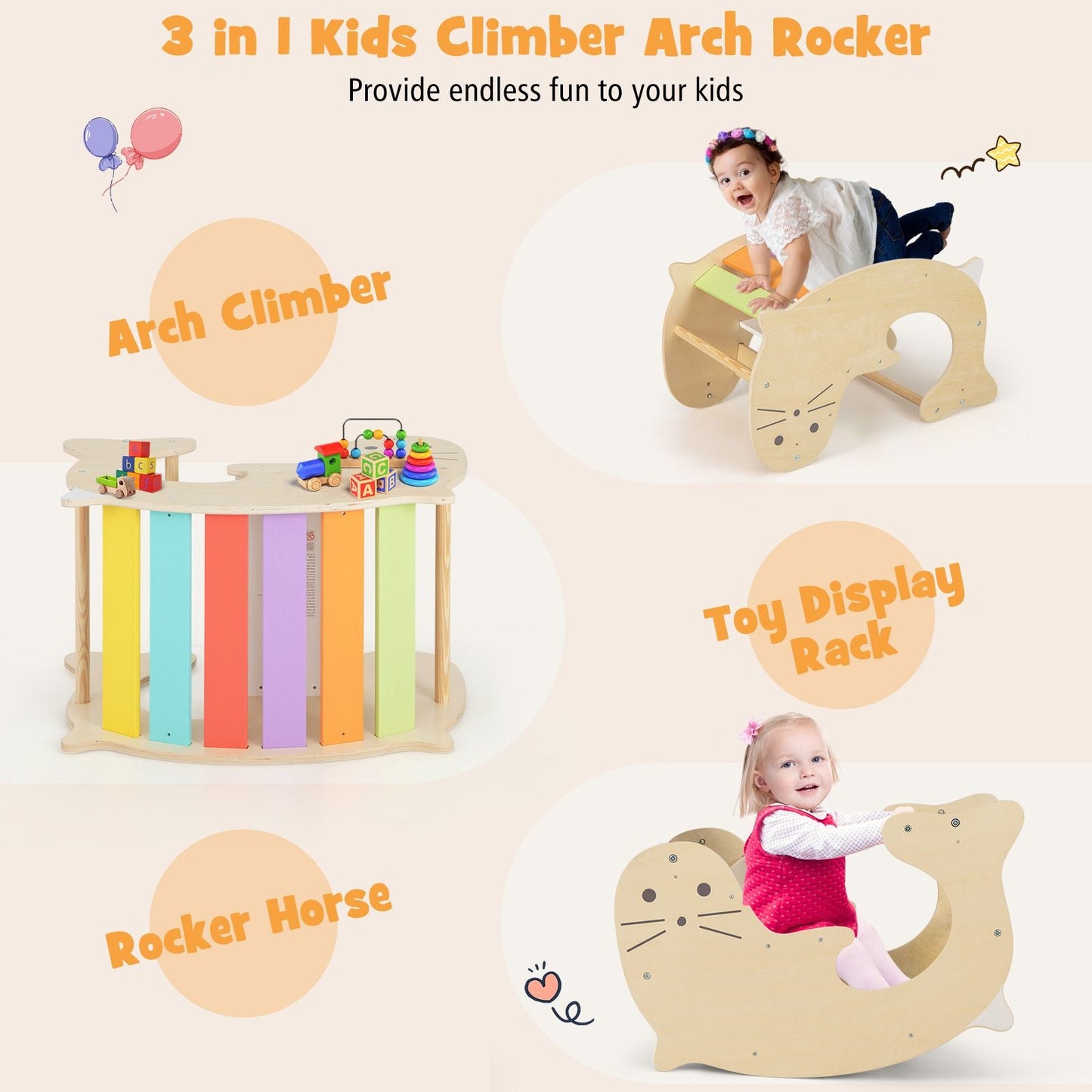 3-In-1 Climbing Toy Set for 3-14 Years Old Toddlers