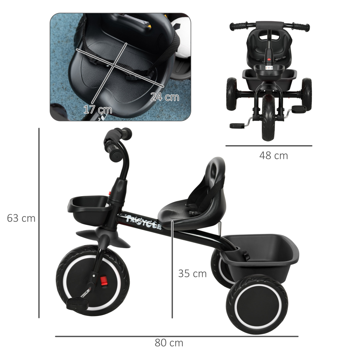 AIYAPLAY Kids Trike for 2 to 5 Years with Adjustable Seat