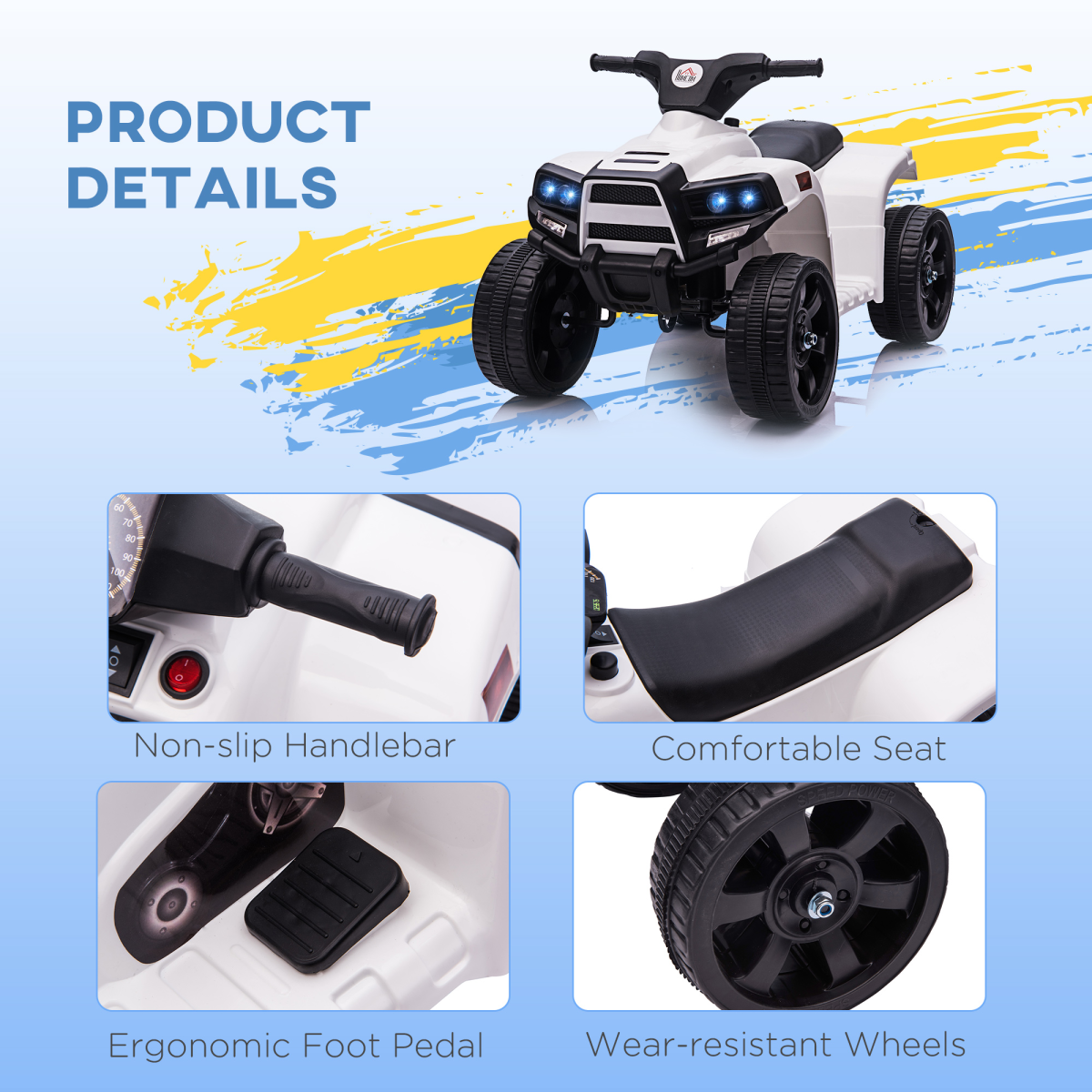 Electric Kids ATV Fun Ride-On Car for Toddlers 18-36 Months - Black