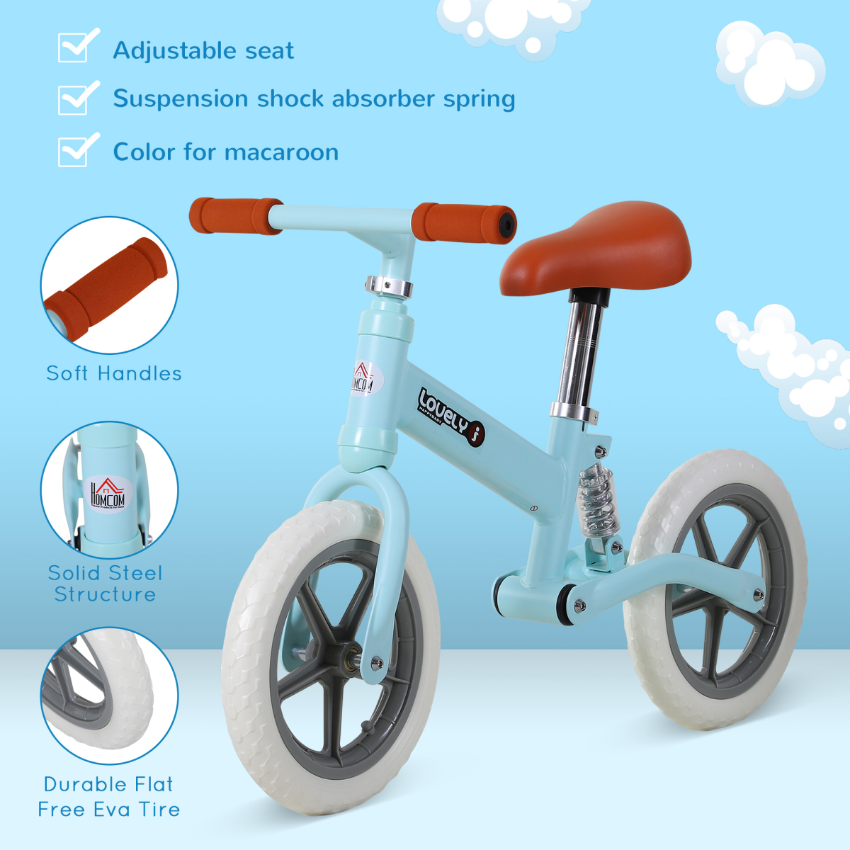 Adjustable No-Pedal Balance Bike for Kids 2-5 Years