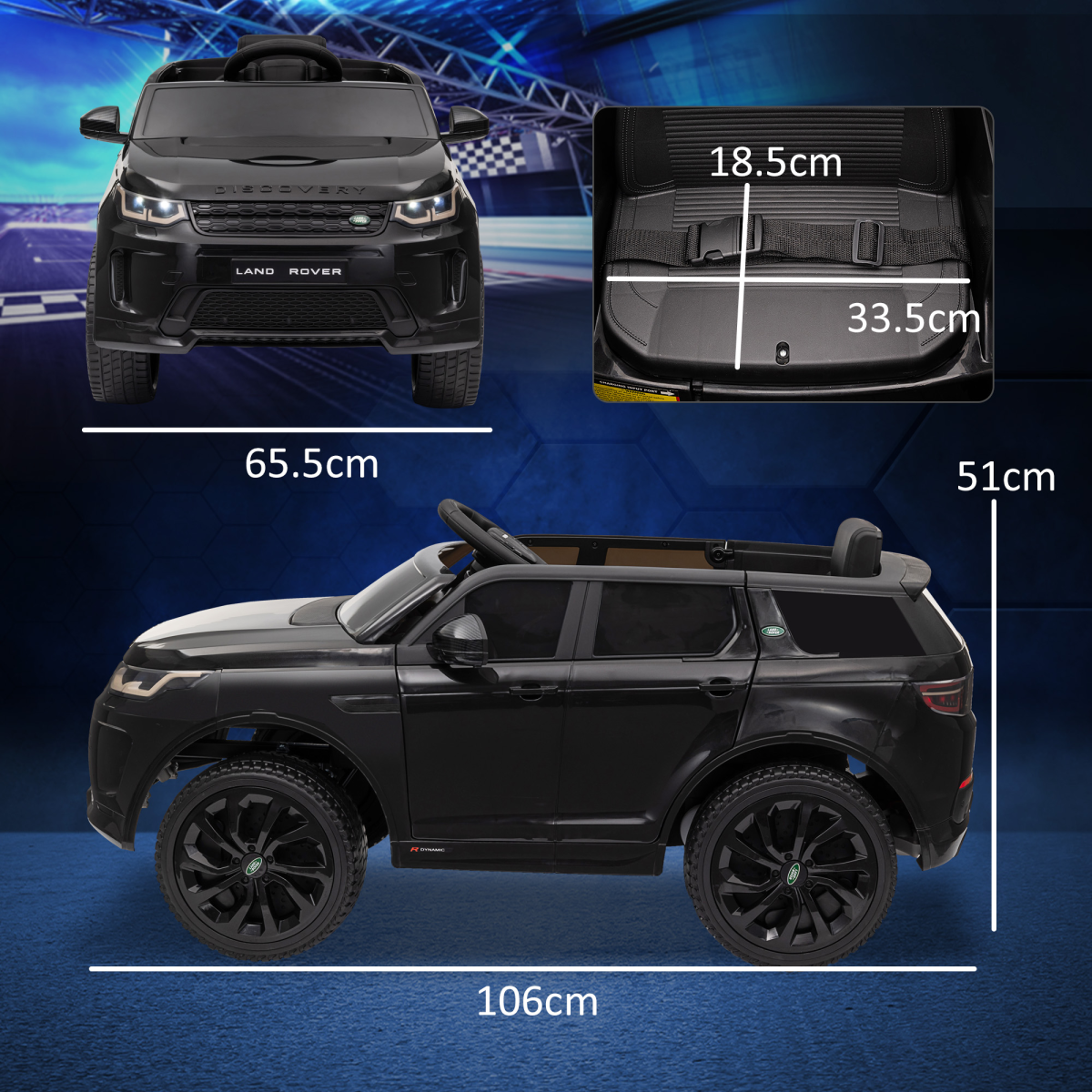 AIYAPLAY Land Rover Licensed Kids Electric Car w/ Remote Music