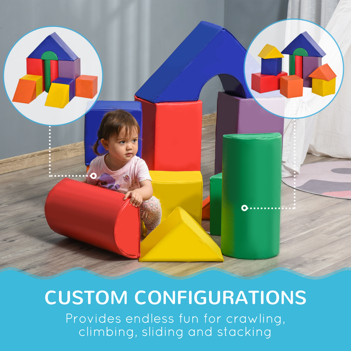 11-Piece Soft Foam Puzzle Blocks Set for Toddler