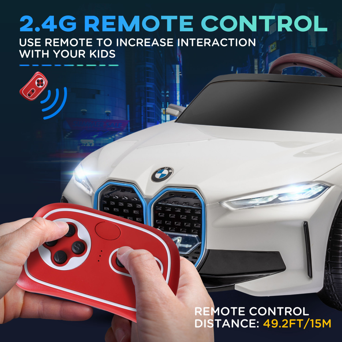 BMW i4 12V Kids Electric Ride-On Car - White | Fun & Safe for Ages 3-6!