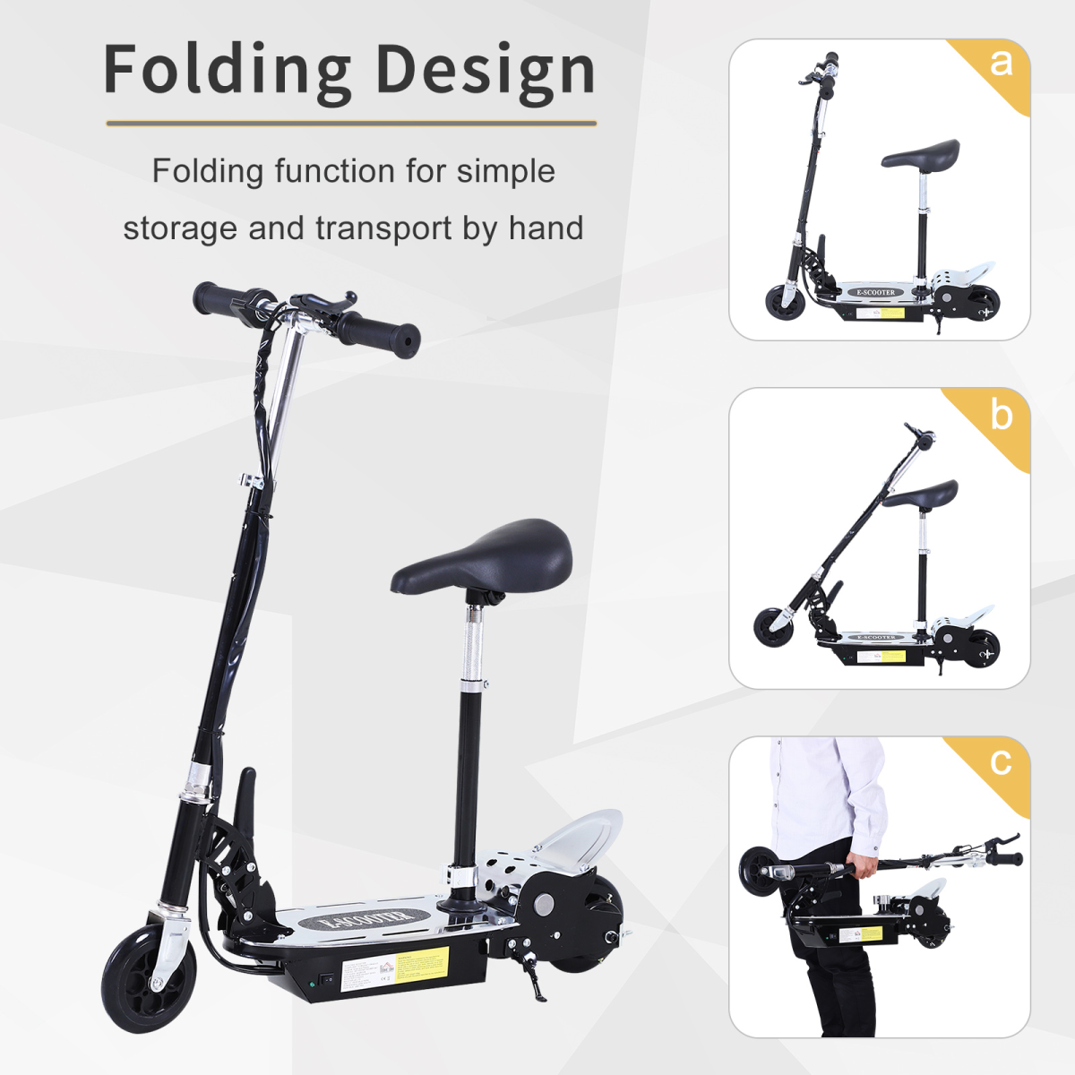 Kids Foldable Electric Scooter with 120W Battery, Brake & Kickstand