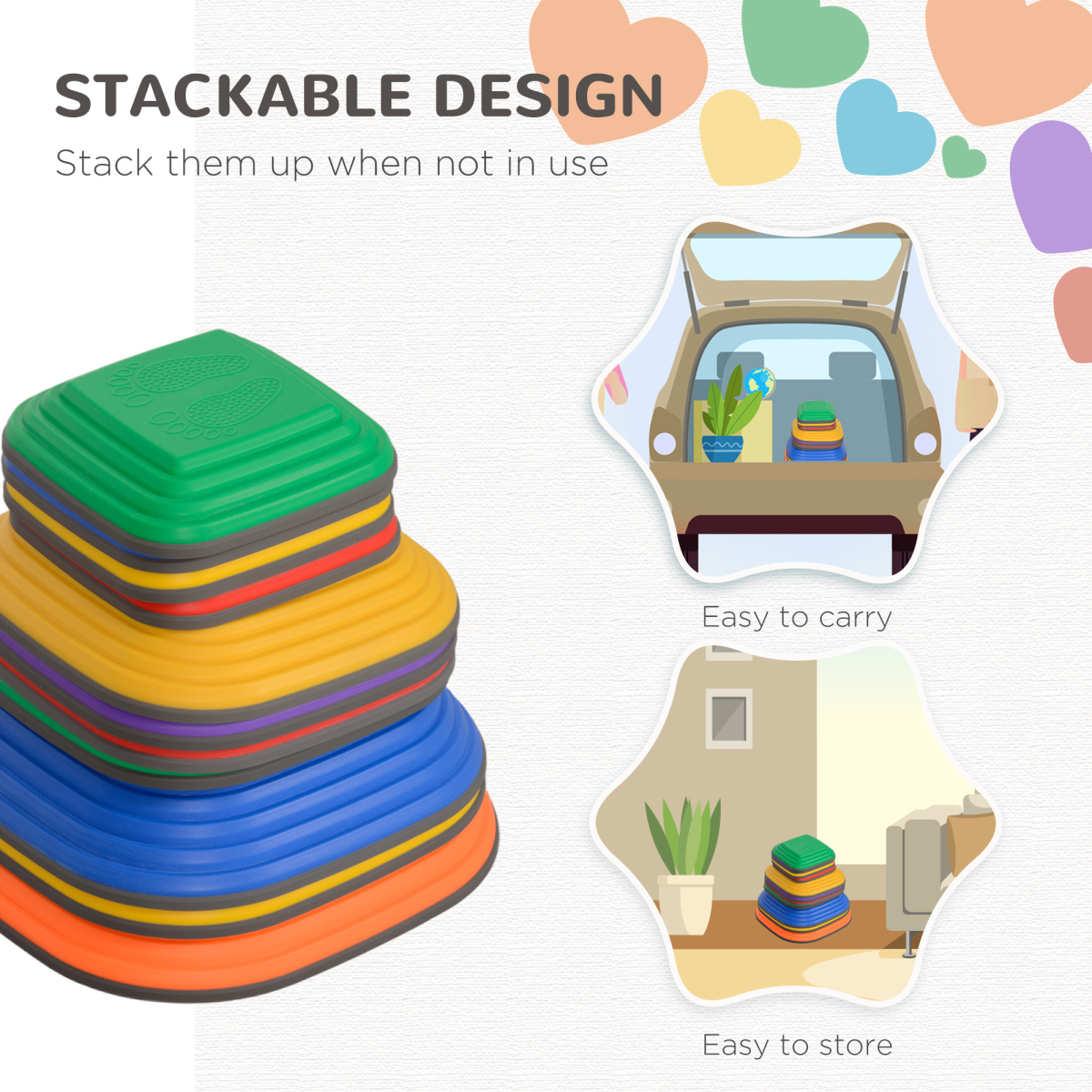 AIYAPLAY Colorful Balance Stepping Stones for Kids 3-8 Years