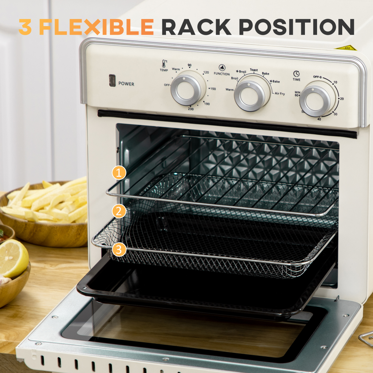 Retro 7-in-1 Toaster Oven: 4-Slice, Adjustable Temp & 60-Min Timer