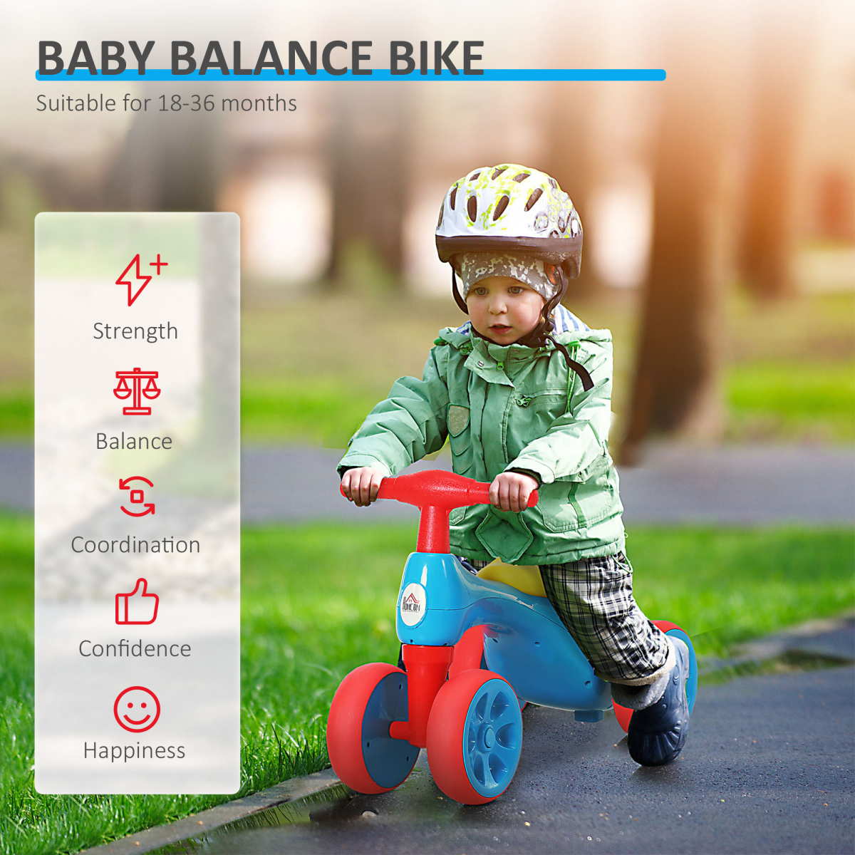 Colorful Baby Balance Bike with Storage Bin