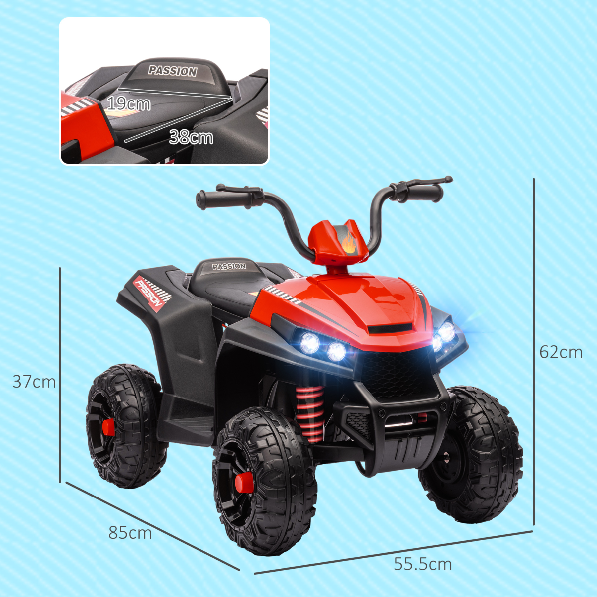 AIYAPLAY 12V Kids Electric Quad Bike
