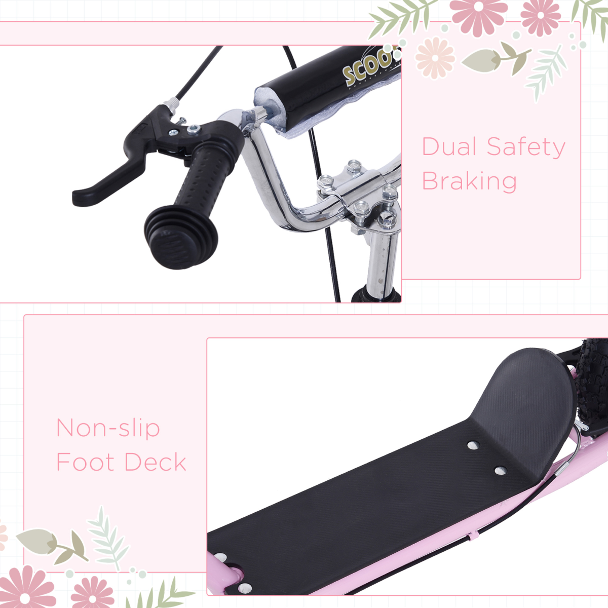 Adjustable Pink Stunt Scooter for Kids 16" Wheels