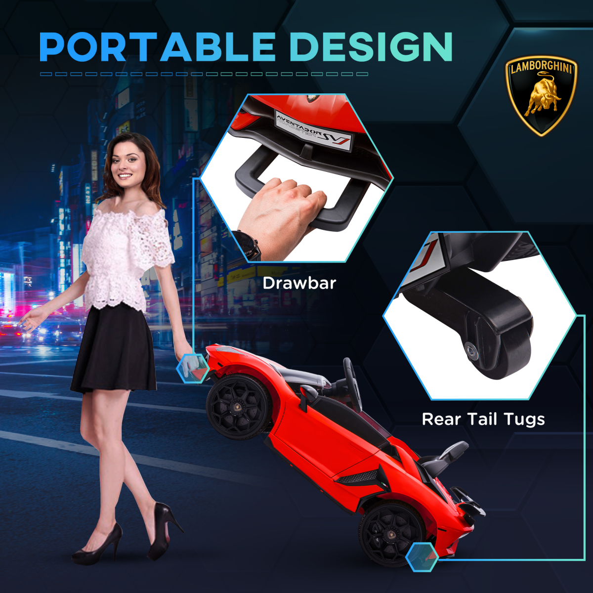 Rev Up Adventure: Lamborghini Aventador 12V Kids Electric Ride-On Car