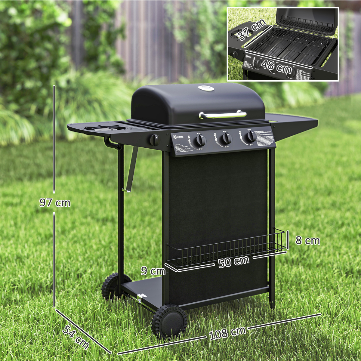 4-Burner Portable Gas BBQ Grill