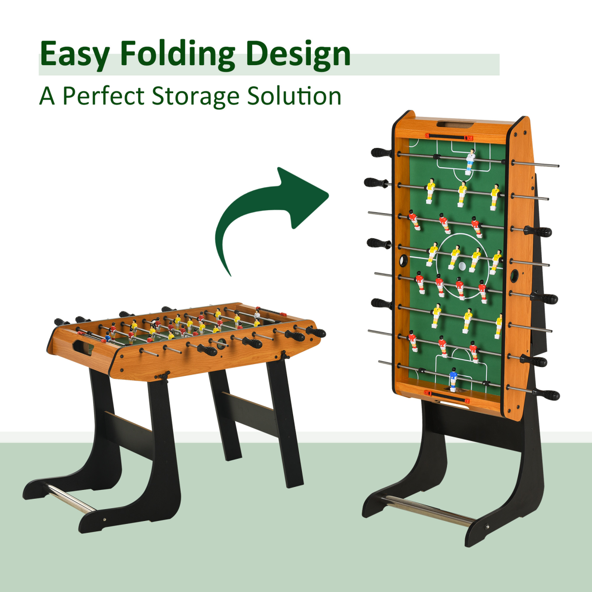 Foldable Foosball Table - Mini Soccer Game for Home, Family
