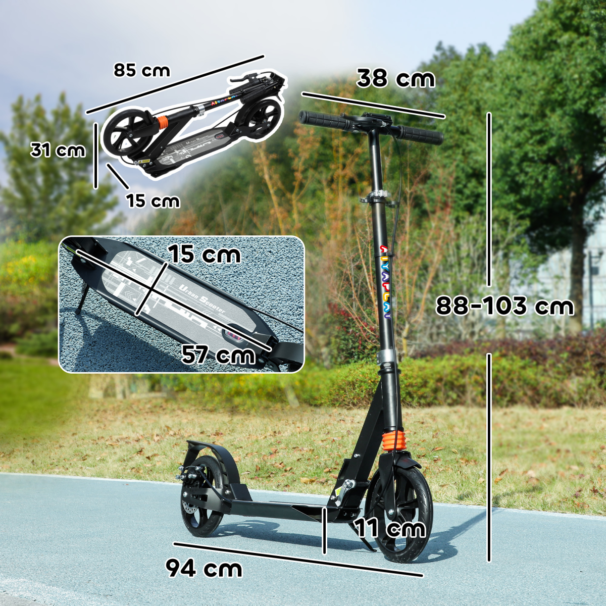 AIYAPLAY Foldable Kids Scooter for Ages 6-12