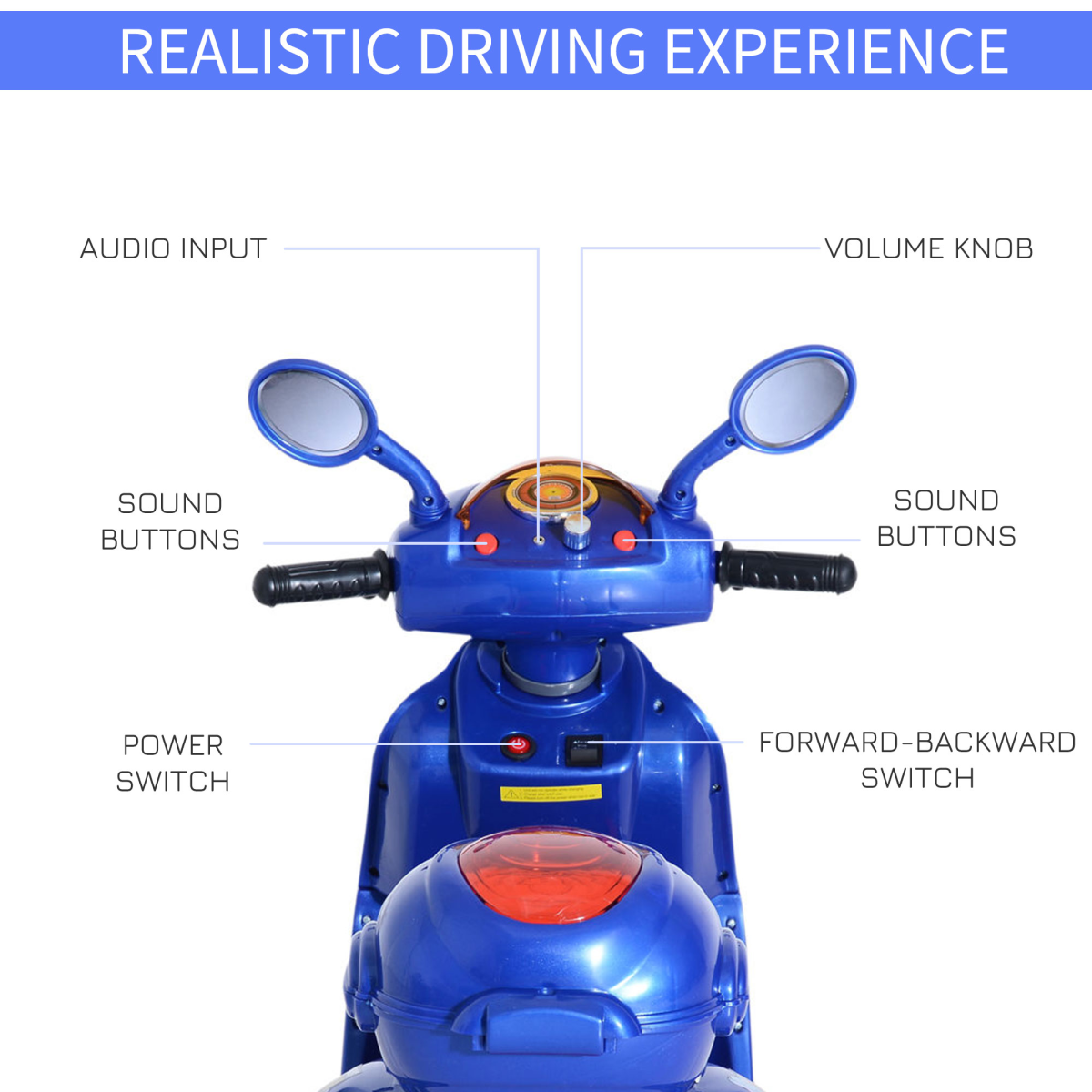 3-Wheel Electric Kids Motorcycle Ride-On
