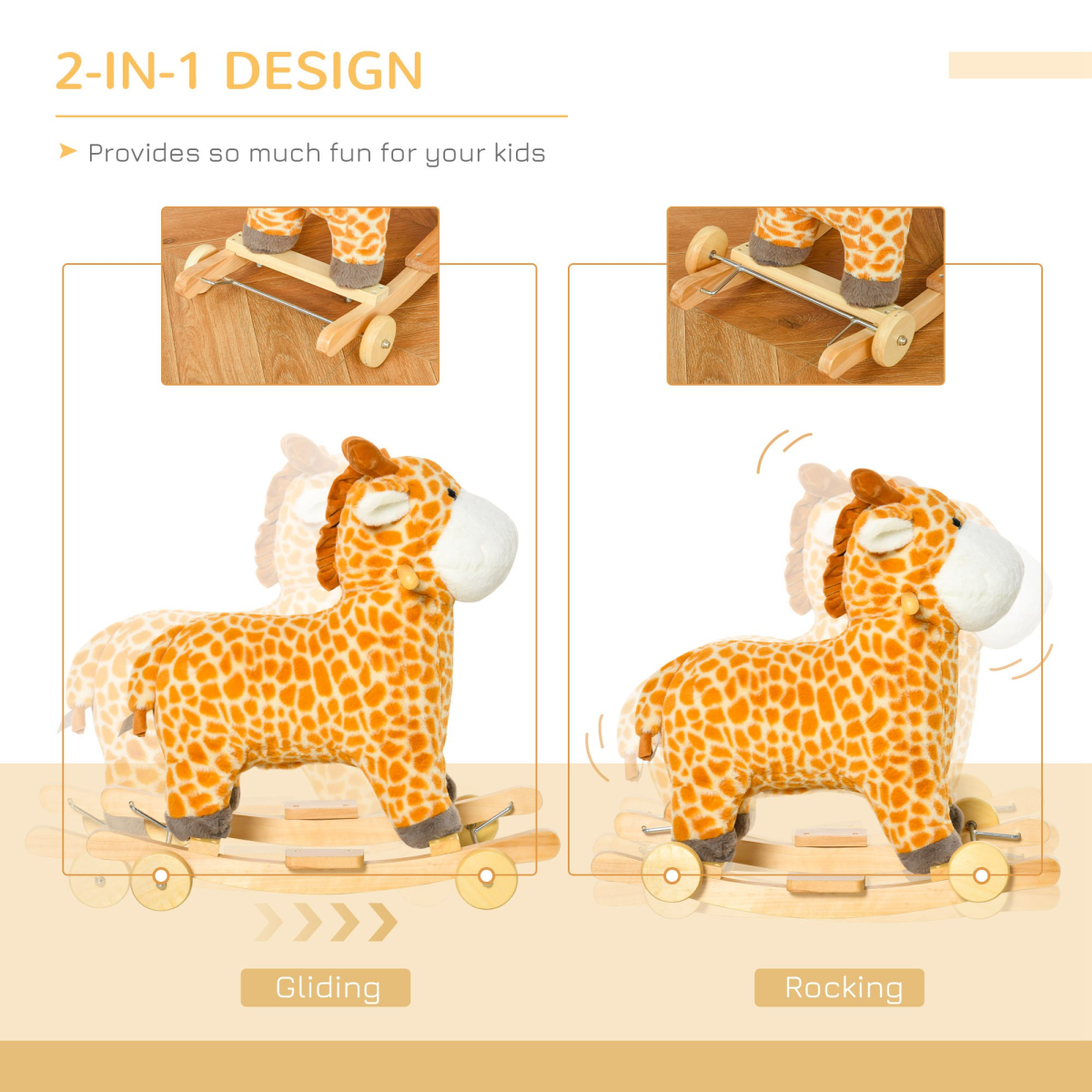 Cozy Giraffe Ride-On Rocker for Kids