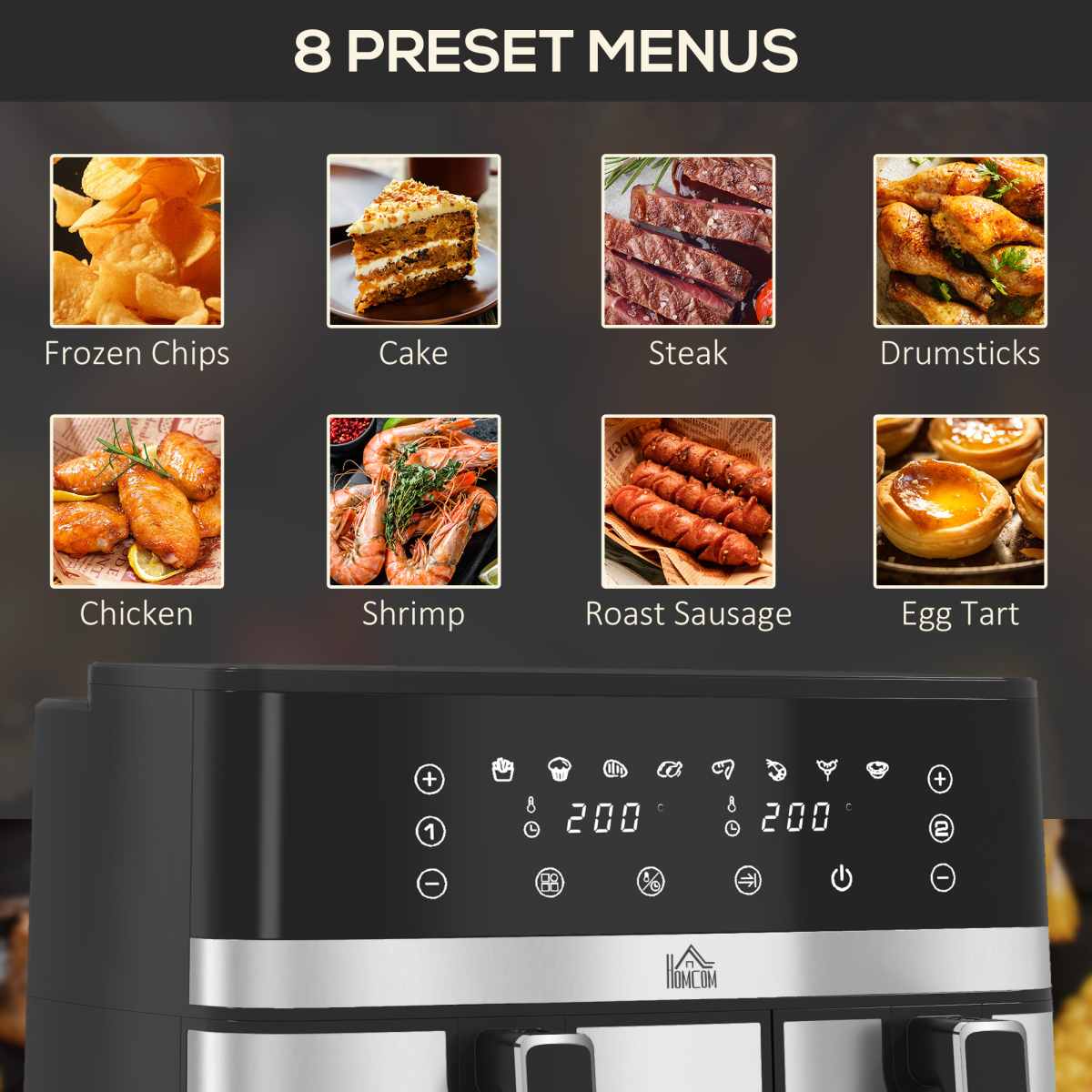 Dual Zone 8.5L Air Fryer - Cook Two Dishes Effortlessly!