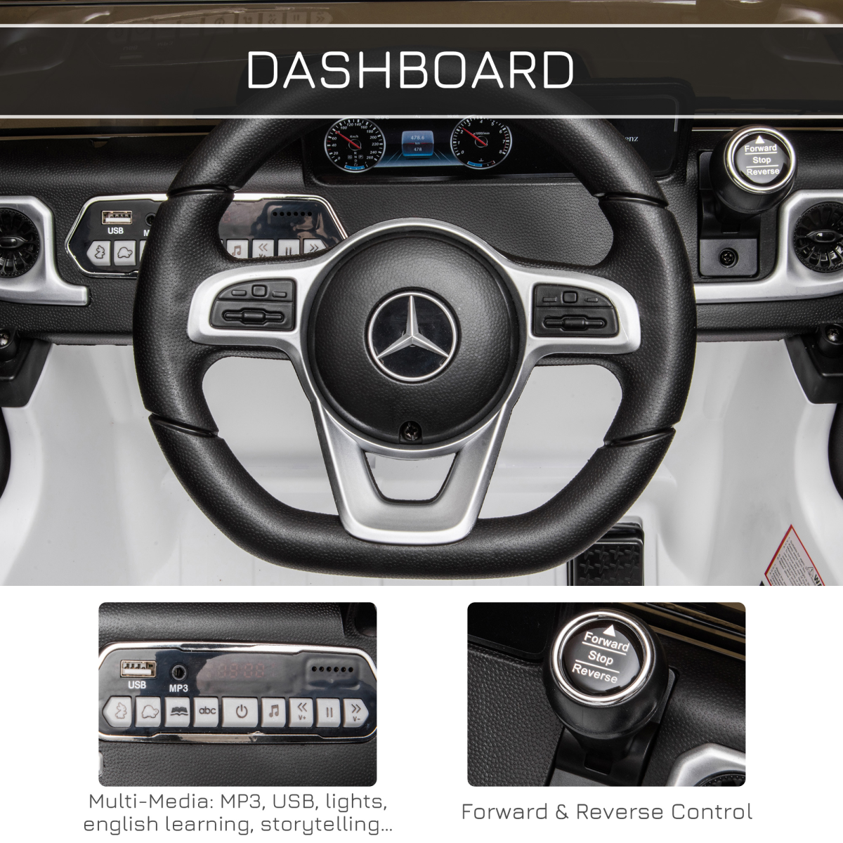 Mercedes Benz G500 12V Kids Electric Ride On Car Remote Control White