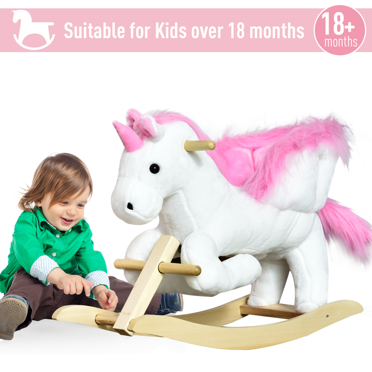 Enchanting Plush Unicorn Rocking Horse - Ride On