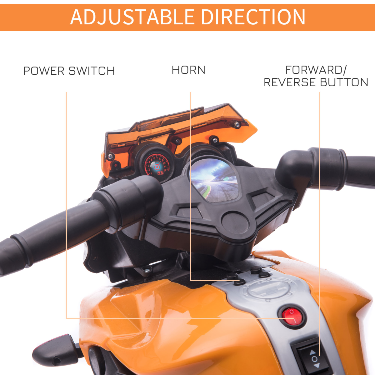 Thrilling Orange 6V Electric Motorcycle Ride-On for Toddlers