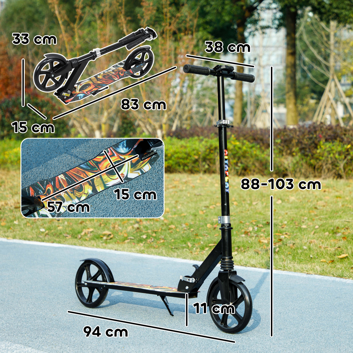 AIYAPLAY Foldable Kids Scooter Adjustable