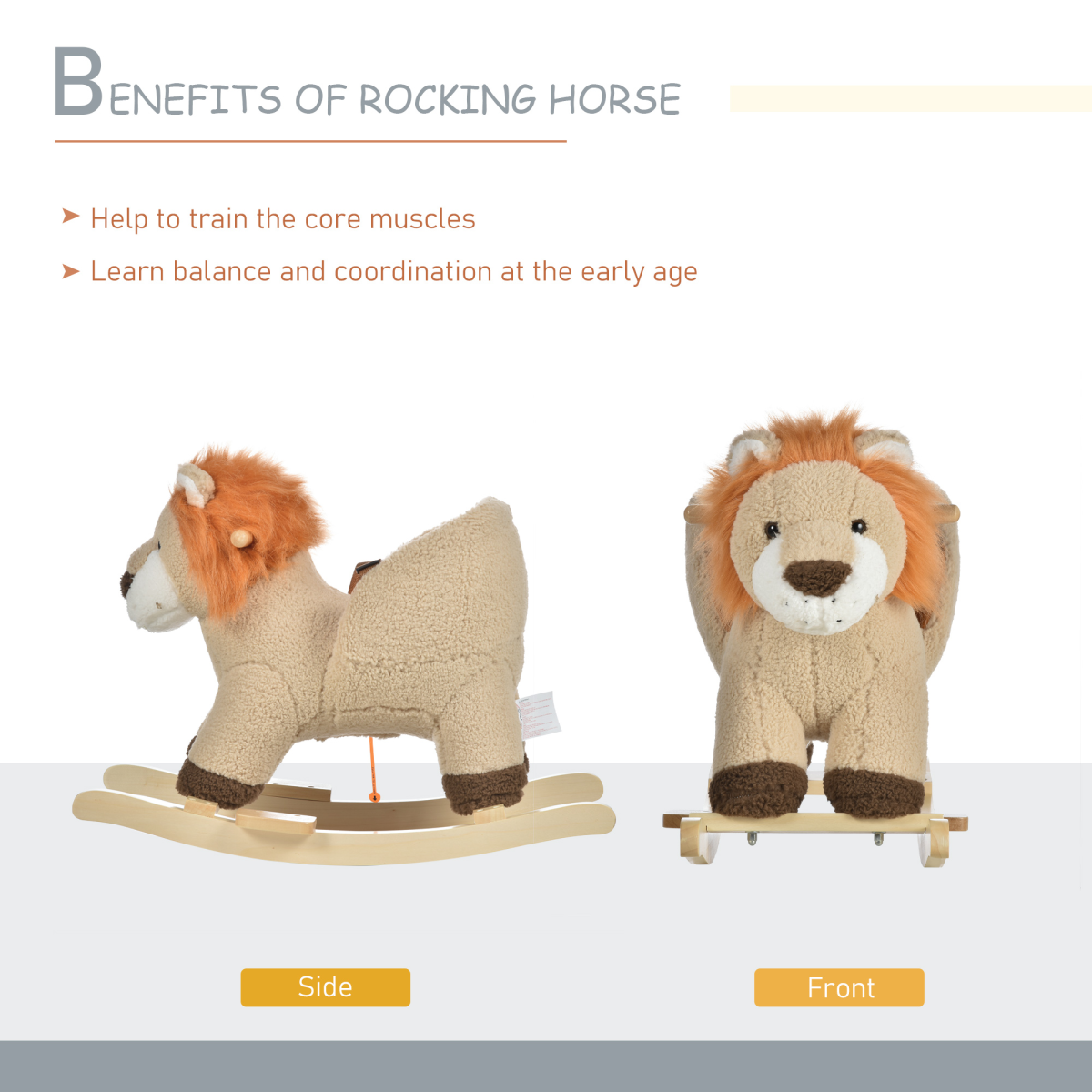 Roaring Fun: Plush Lion Rocker with Sound