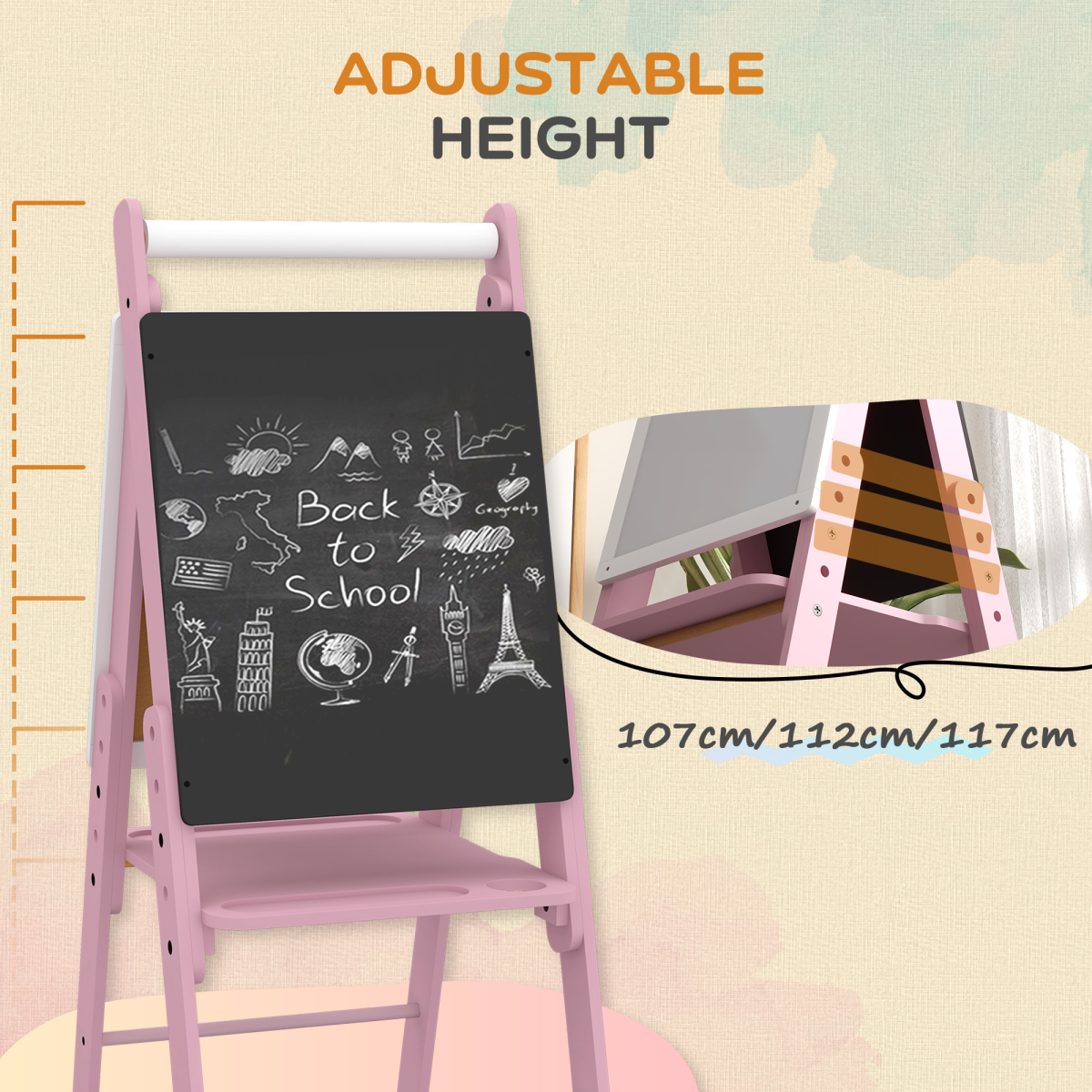 Double-Sided Kids Art Easel with Paper Roll