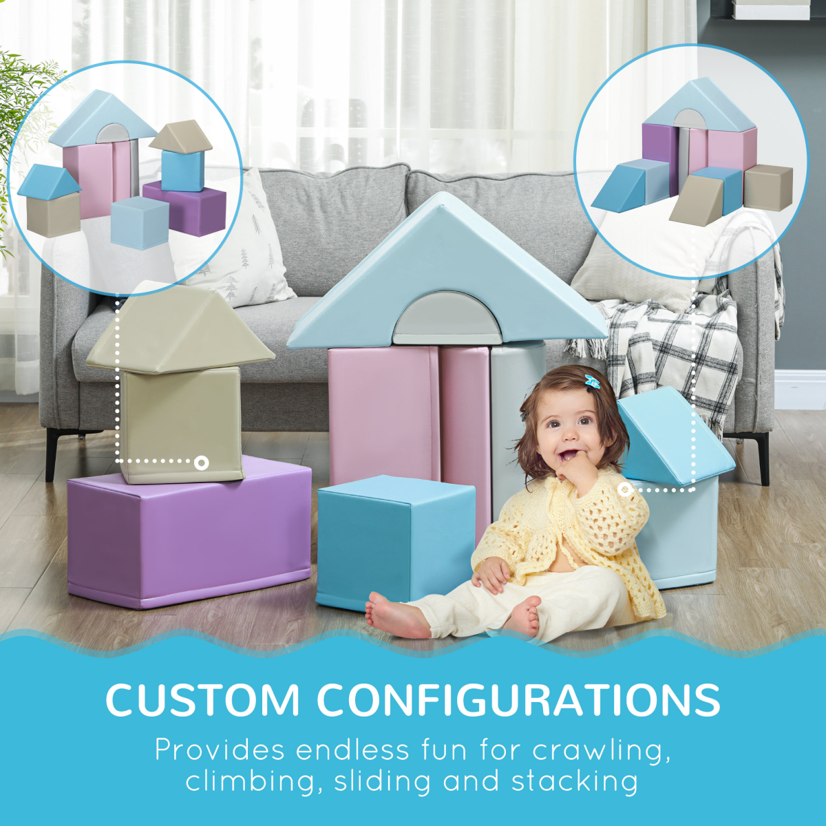 AIYAPLAY 11-Piece Toddler Soft Play Set