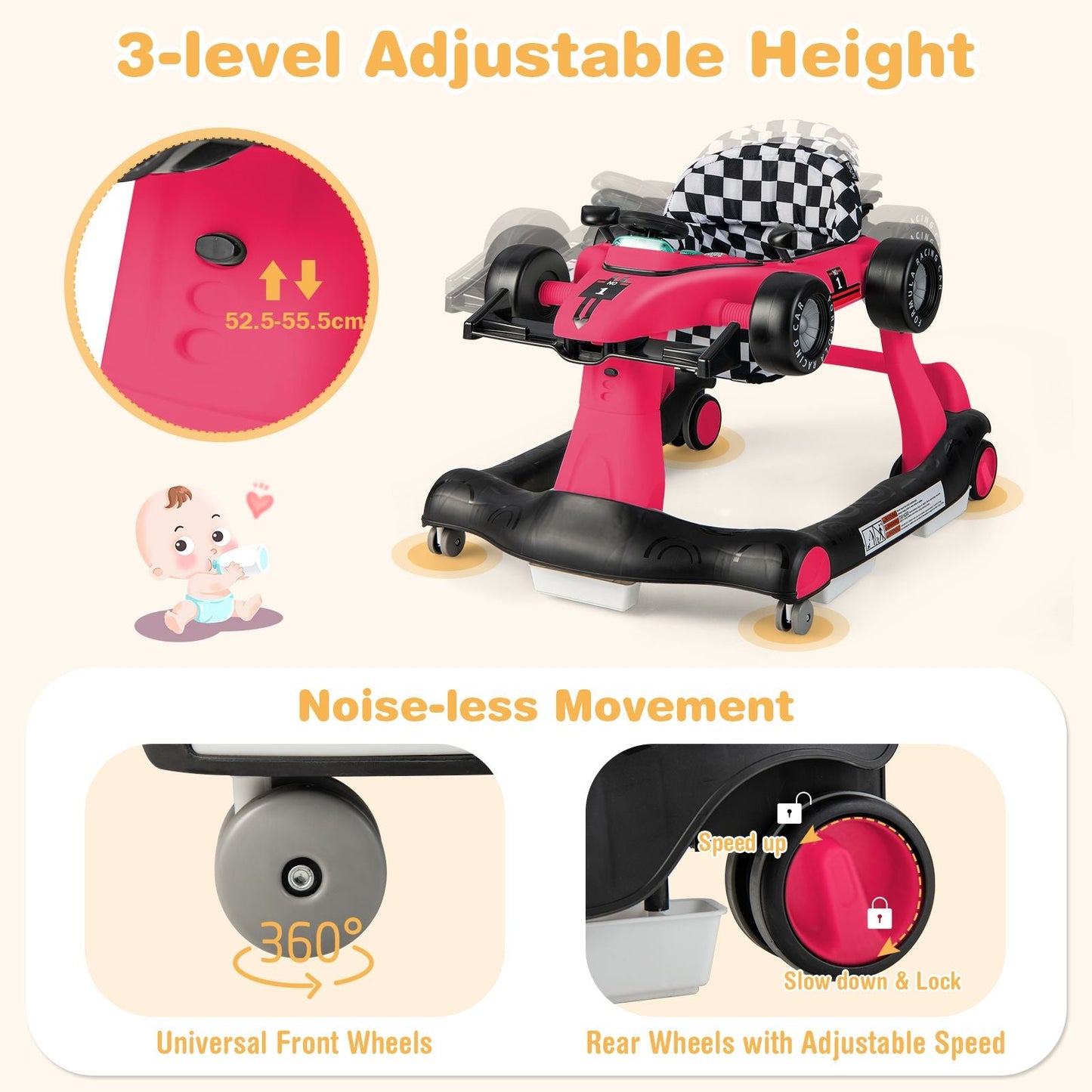 Versatile 4-In-1 Baby Push Walker
