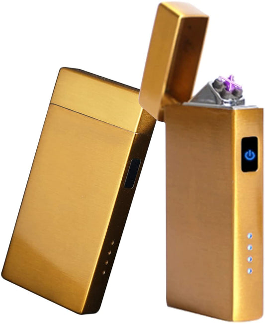 Electric Rechargeable Cigarette Lighter : Windproof Metal Portable Lighter USB