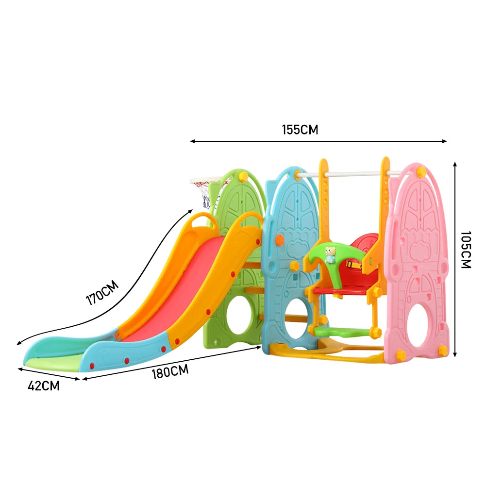 Kidkid Colorful Toddler Swing and Slide Playset - Perfect for Indoor & Outdoor Fun Ages 1-5!